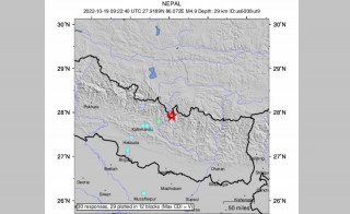 नेपाल-चीन सीमा केन्द्रविन्दु भएर ५.९ रेक्टरस्केलको भूकम्प