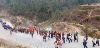 गोरखा-जितगढी पदयात्राका क्रममा सेनाको टोली पाल्पामा