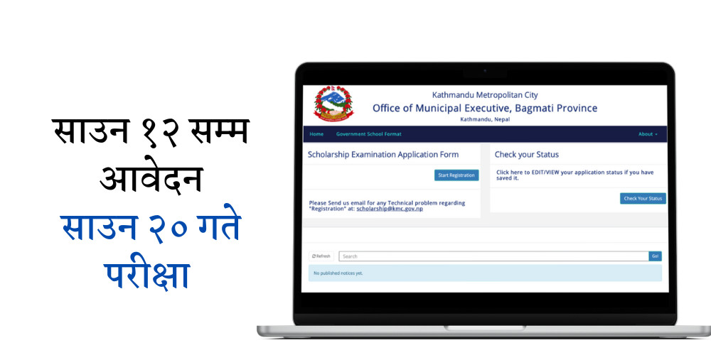 ११ कक्षाको छात्रवृत्तिका लागि काठमाडौं महानगरले खुलायो आवेदन, अनलाइनबाट भर्न सकिने 